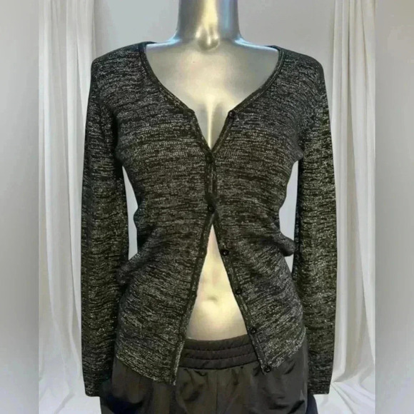 💟Women’s Black and Silver RW and Company Slim Fitted  Cardigan - Picture 2 of 14